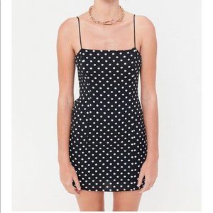 Urban Outfitters black polka dot mini dress